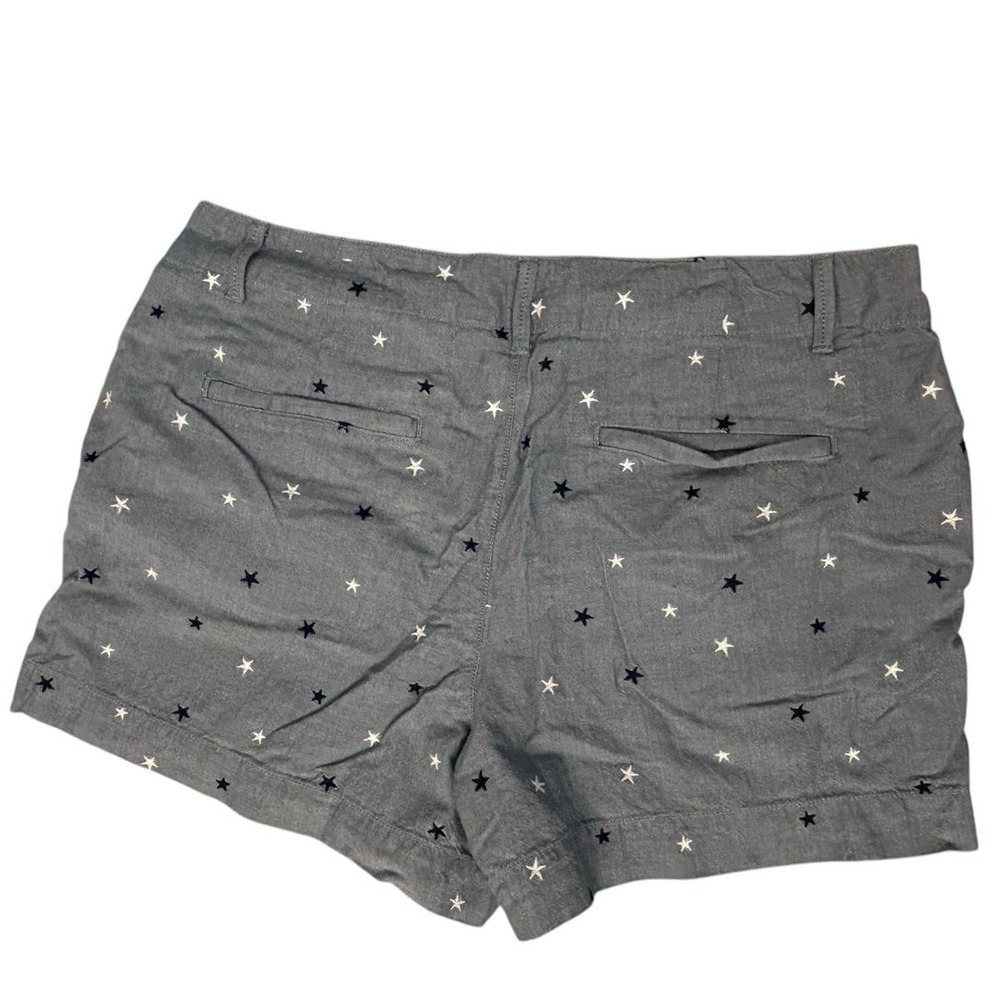 LOFT Women's Shorts Size 10 Blue White Stars Print Casual Summer Mid Rise - Picture 2 of 6